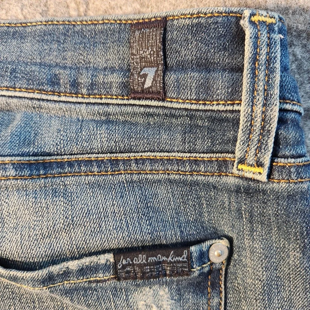 Vintage Y2K 7 For All Mankind Jeans Womens 27 High Waist Ankle Skinny Distressed